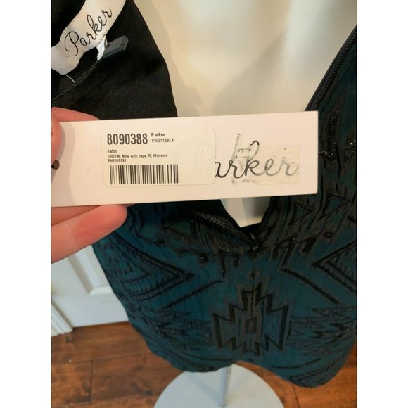 Parker Juniper Green Jaden Sheath Dress W/ Black Geometric Pattern, Size M, NWT! - Picture 8 of 8